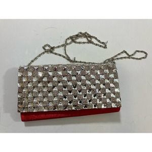 Camille Red Satin with Chain Strap